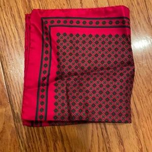 Vintage Red Patterned Pocket Square
